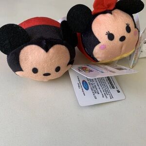 New Disney Collection Set Mickey & Minnie Tsum Tsum Mini Plush - 3 1/2"